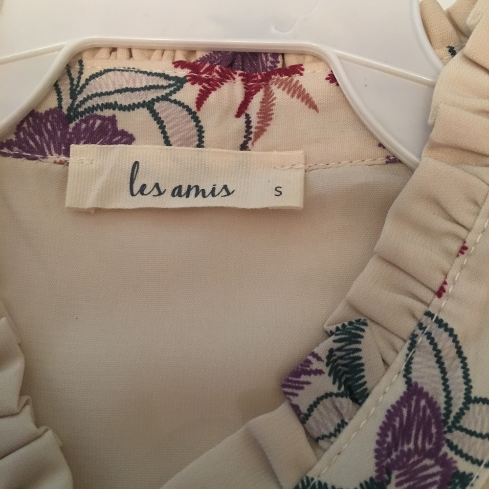 SALE📣Les amis Cream Purple beautiful Floral Blous - Picture 5 of 8